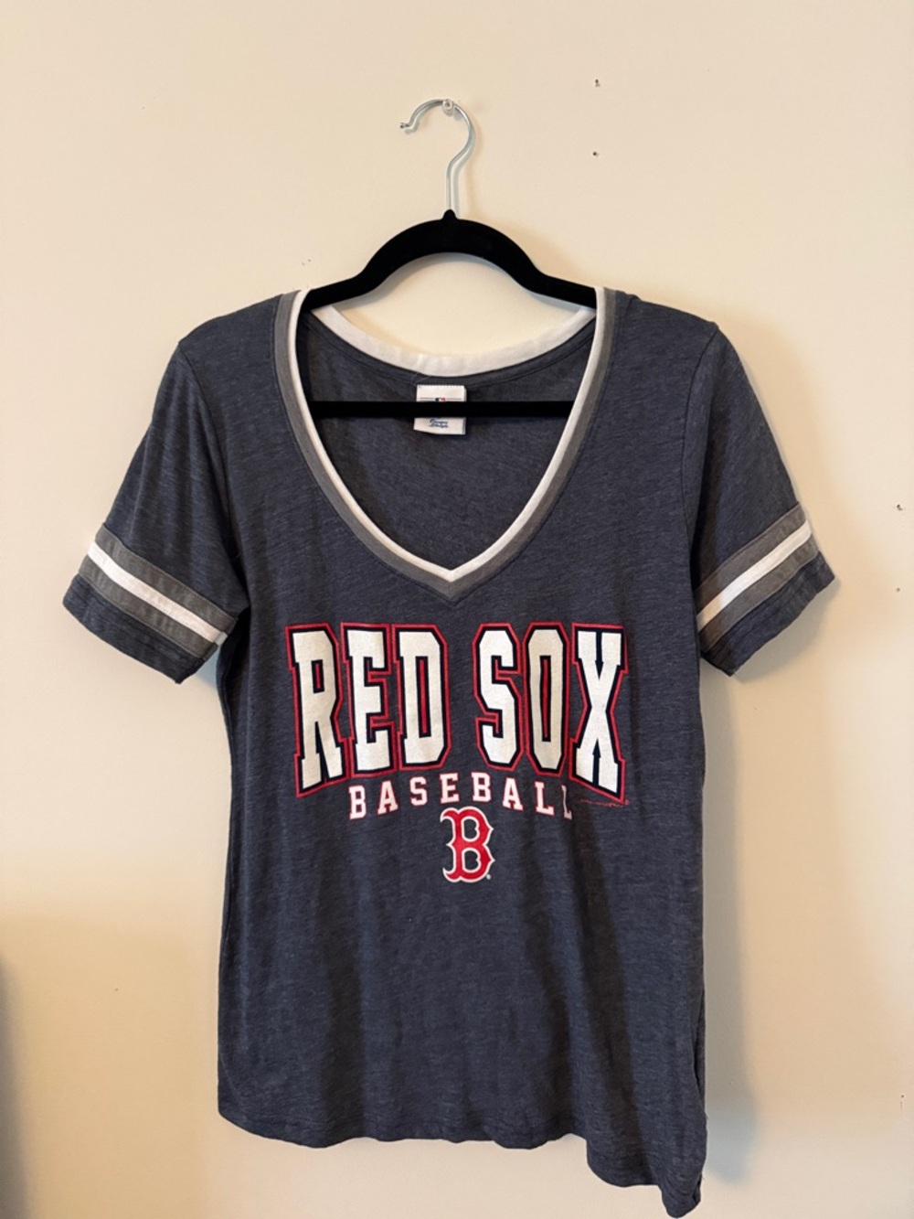 Boston Red Sox Women's V-Neck Jersey Tee - Navy